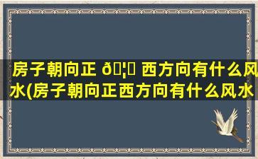 房子朝向正 🦆 西方向有什么风水(房子朝向正西方向有什么风水讲究)